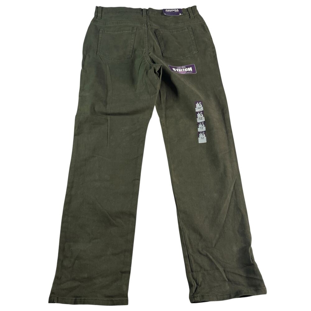 Gloria Vanderbilt Amanda Jeans Womens 12 Green Classic Fit Tapered Stretch - Picture 2 of 11